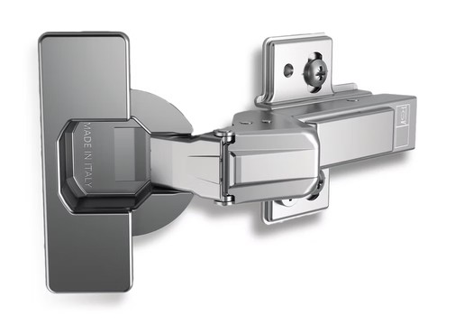 Close-up of a concealed cabinet hinge